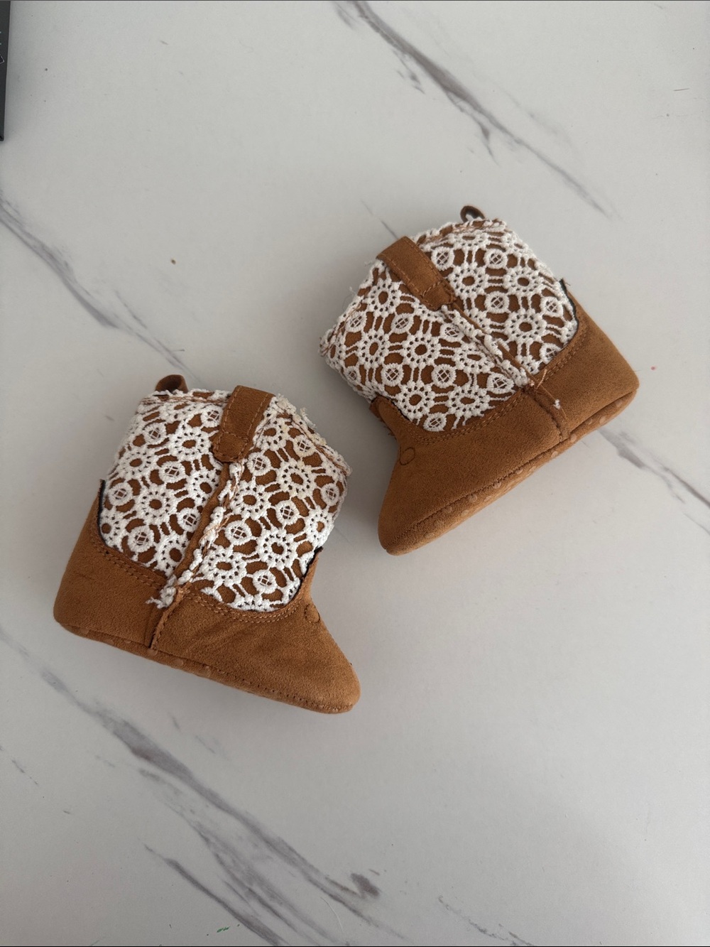 Rising Star  Crochet Accent 3-6 Mo Booties